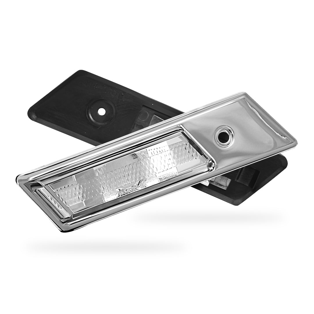 BMW 3 Series E36 (1991 - 1996) Black / Chrome Clear Side Fender Turn Signal Indicator Lights LH + RH
