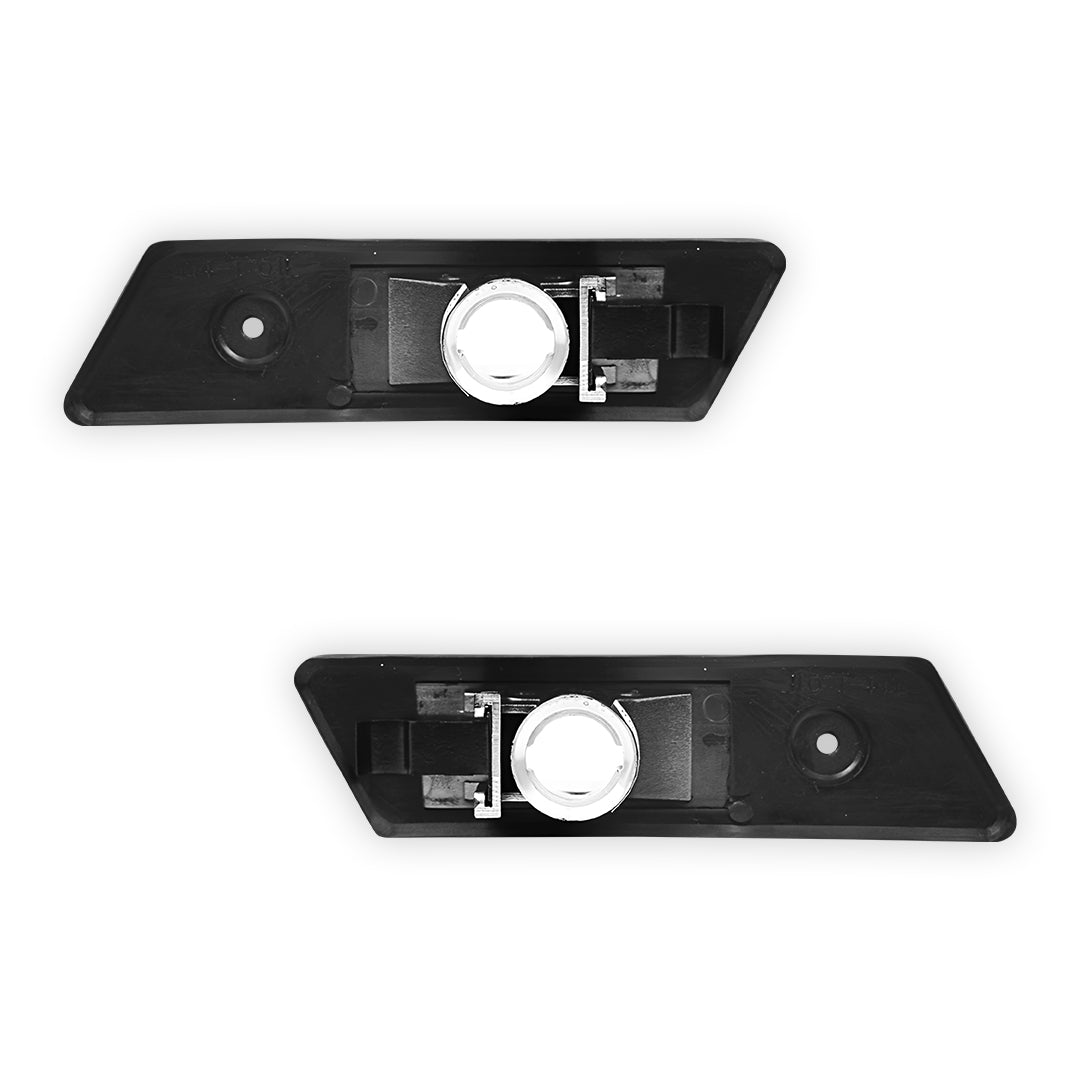 BMW 3 Series E36 (1991 - 1996) Black / Chrome Clear Side Fender Turn Signal Indicator Lights LH + RH