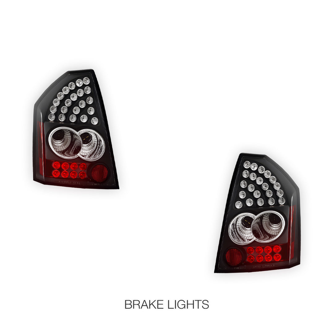 Chrysler 300C Series 2 (2009 - 2012) Black LED Tail Lights LH + RH