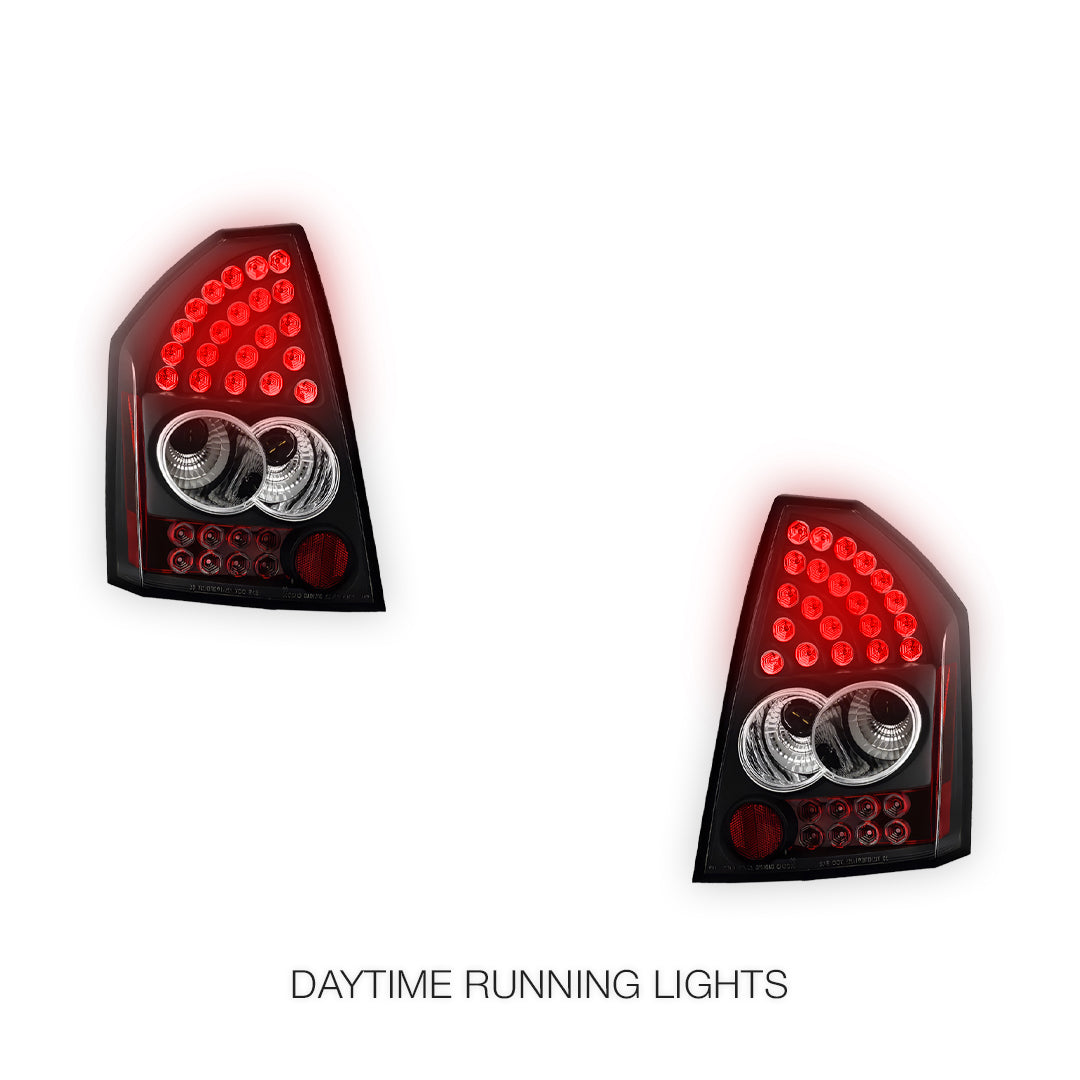 Chrysler 300C (2005 - 2008) Black LED Tail Lights LH + RH