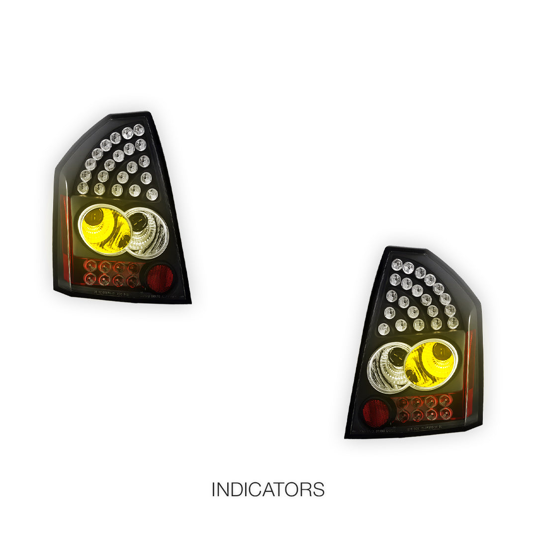 Chrysler 300C (2005 - 2008) Black LED Tail Lights LH + RH
