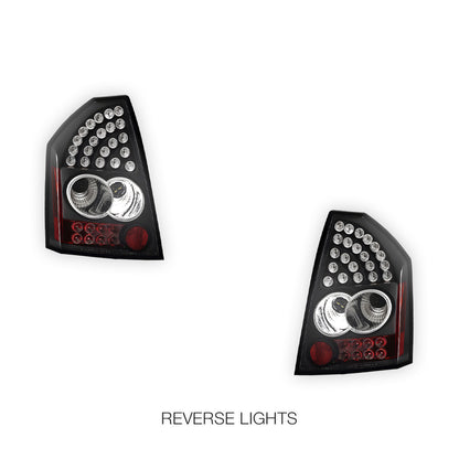 Chrysler 300C (2005 - 2008) Black LED Tail Lights LH + RH