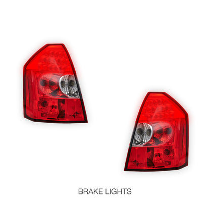 Chrysler 300C (2005 - 2008) Clear Red LED Tail Lights LH + RH