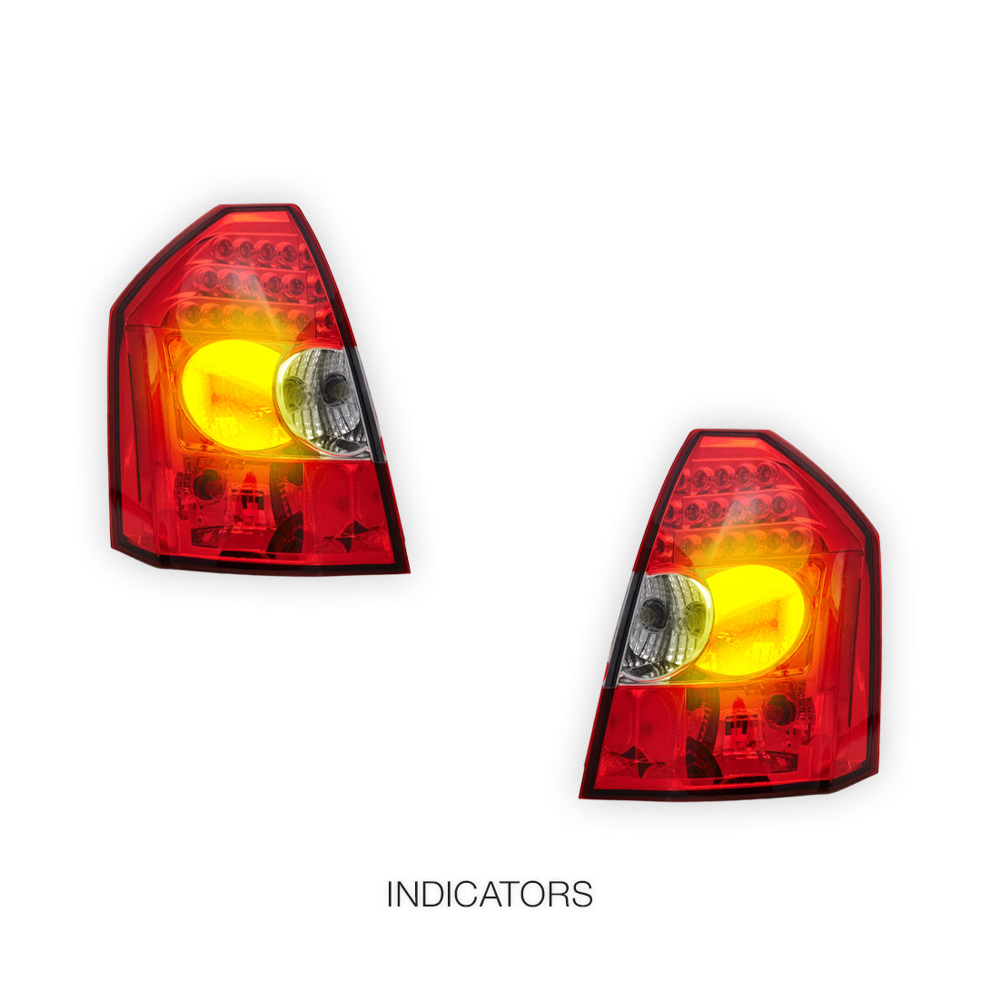 Chrysler 300C (2005 - 2008) Clear Red LED Tail Lights LH + RH