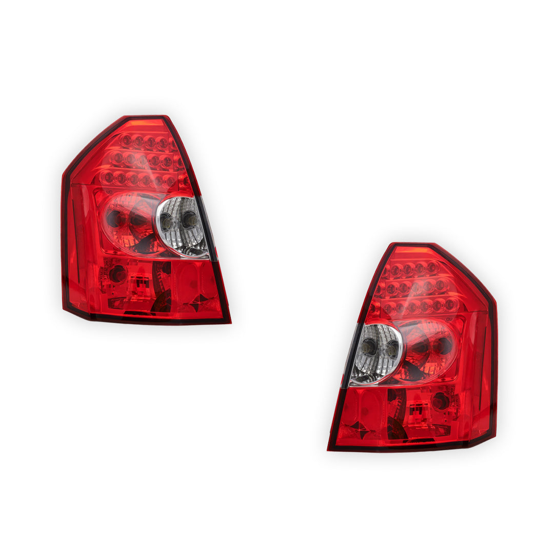 Chrysler 300C (2005 - 2008) Clear Red LED Tail Lights LH + RH
