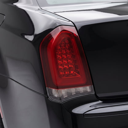 Chrysler 300 / LX (2012 - 2015) Smoked Red Full LED Tail Lights With Mars Bumper Bar LH + RH installed