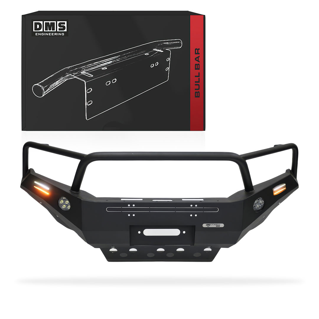 DMS Nissan Navara D23 NP300 Gen 3 (2015 - 2020) Triple Hoop Steel Bull Bar + LED Lights