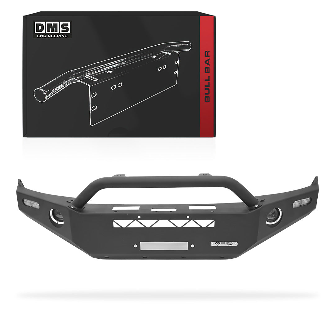 DMS Toyota Hilux N70 Facelift (2011 - 2015) Single Hoop Steel Bull Bar + LED Lights