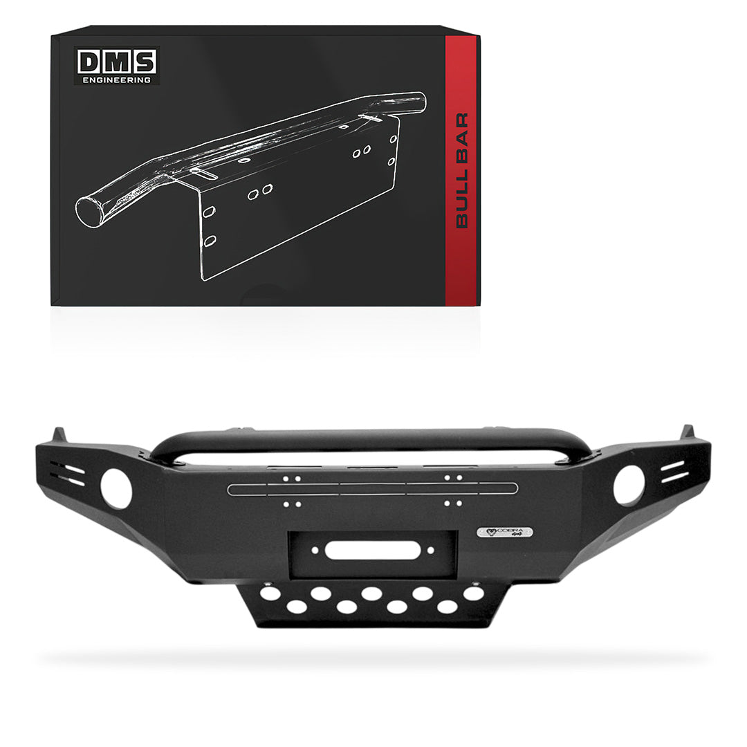 DMS Toyota Hilux N80 Gen 3 (2015 - 2020) Single Hoop Steel Bull Bar + LED Lights