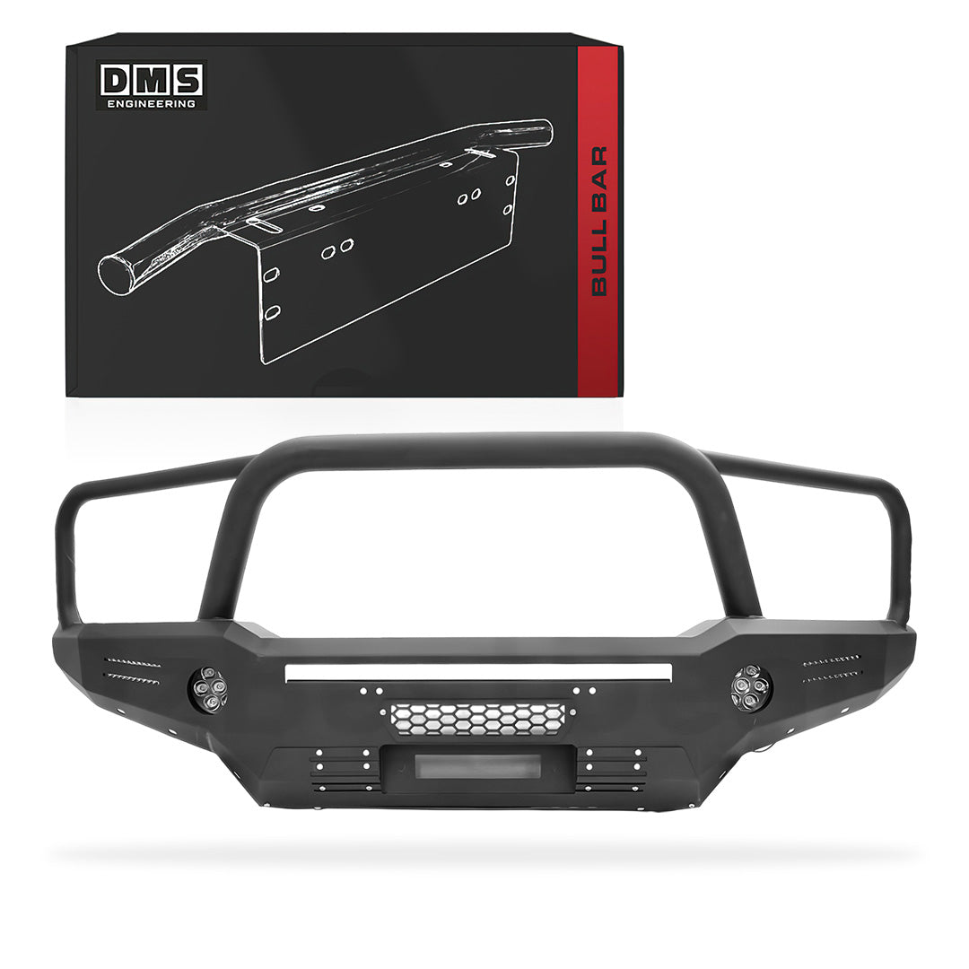 DMS Toyota LandCruiser 76 Series / 78 Series / 79 Series (2007 - 2023) Triple Hoop Steel Bull Bar + LED Lights