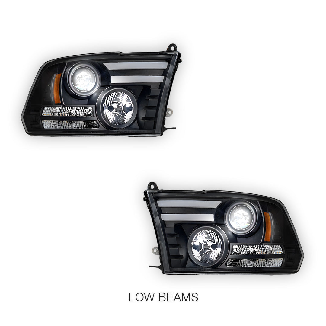 Dodge RAM 1500 (2009 - 2011) LED DRL Projector Headlights LH + RH
