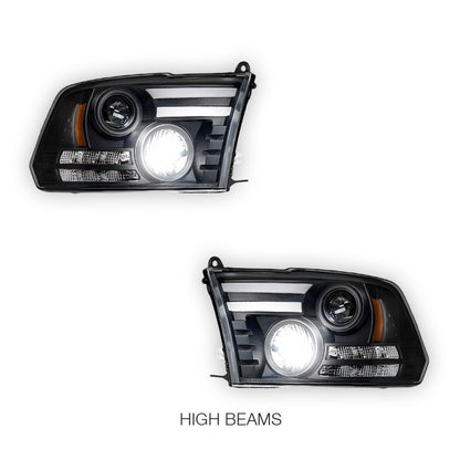 Dodge RAM 1500 (2009 - 2011) LED DRL Projector Headlights LH + RH