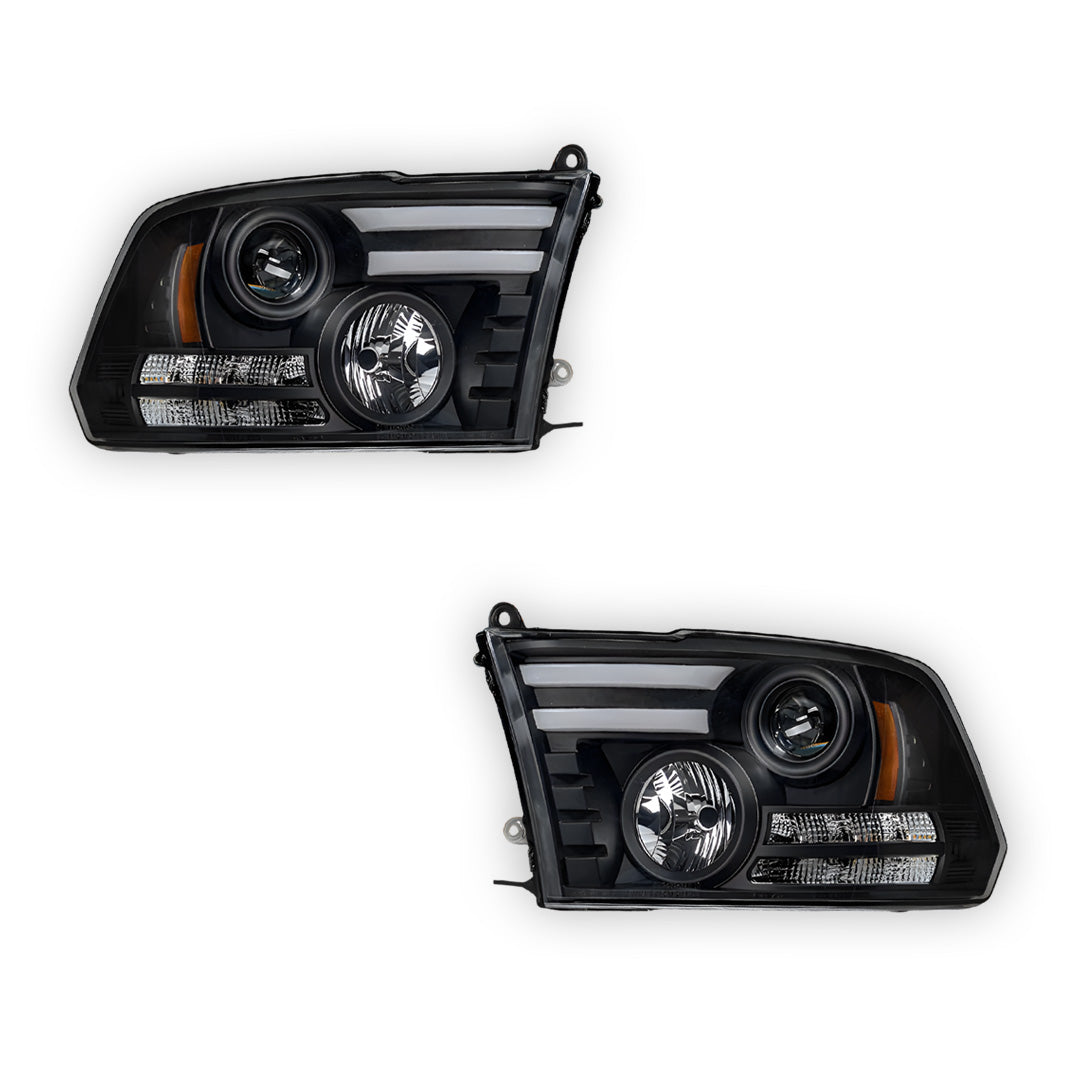 Dodge RAM 1500 (2009 - 2011) LED DRL Projector Headlights LH + RH