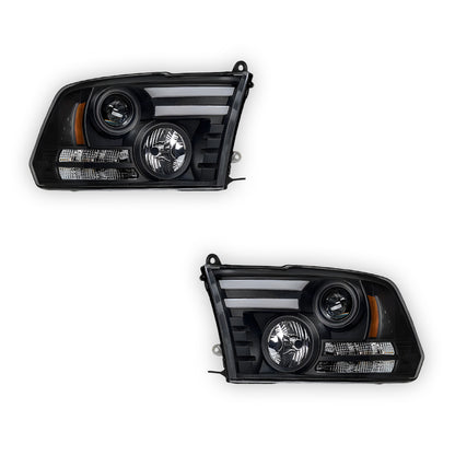 Dodge RAM 1500 (2009 - 2011) LED DRL Projector Headlights LH + RH