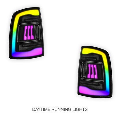 Dodge RAM 1500 (2009 - 2011) Smoked RGB Tail Lights LH + RH