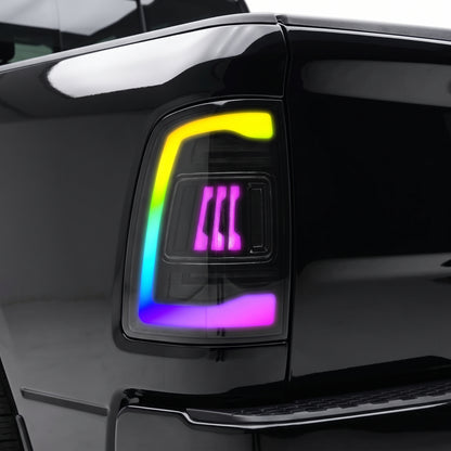 Dodge RAM 1500 (2009 - 2011) Smoked RGB Tail Lights LH + RH installed
