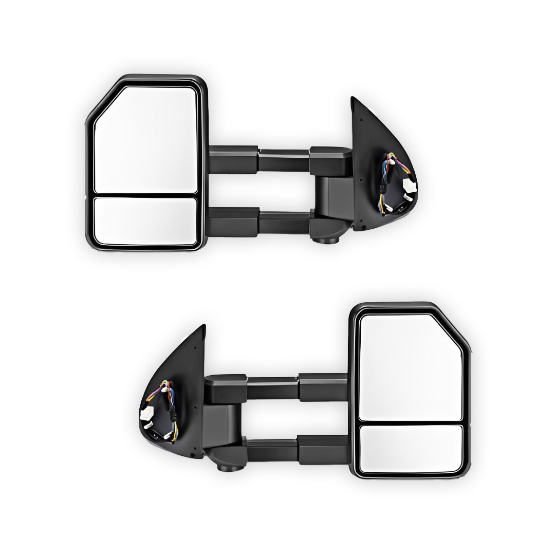 Ford Ranger PX MK1 / MK2 / MK3 XL / XLT / XLS Wildtrak / Raptor (2012 - 2021) Black Electric LED Indicators Extendable Towing Side Mirrors LH + RH