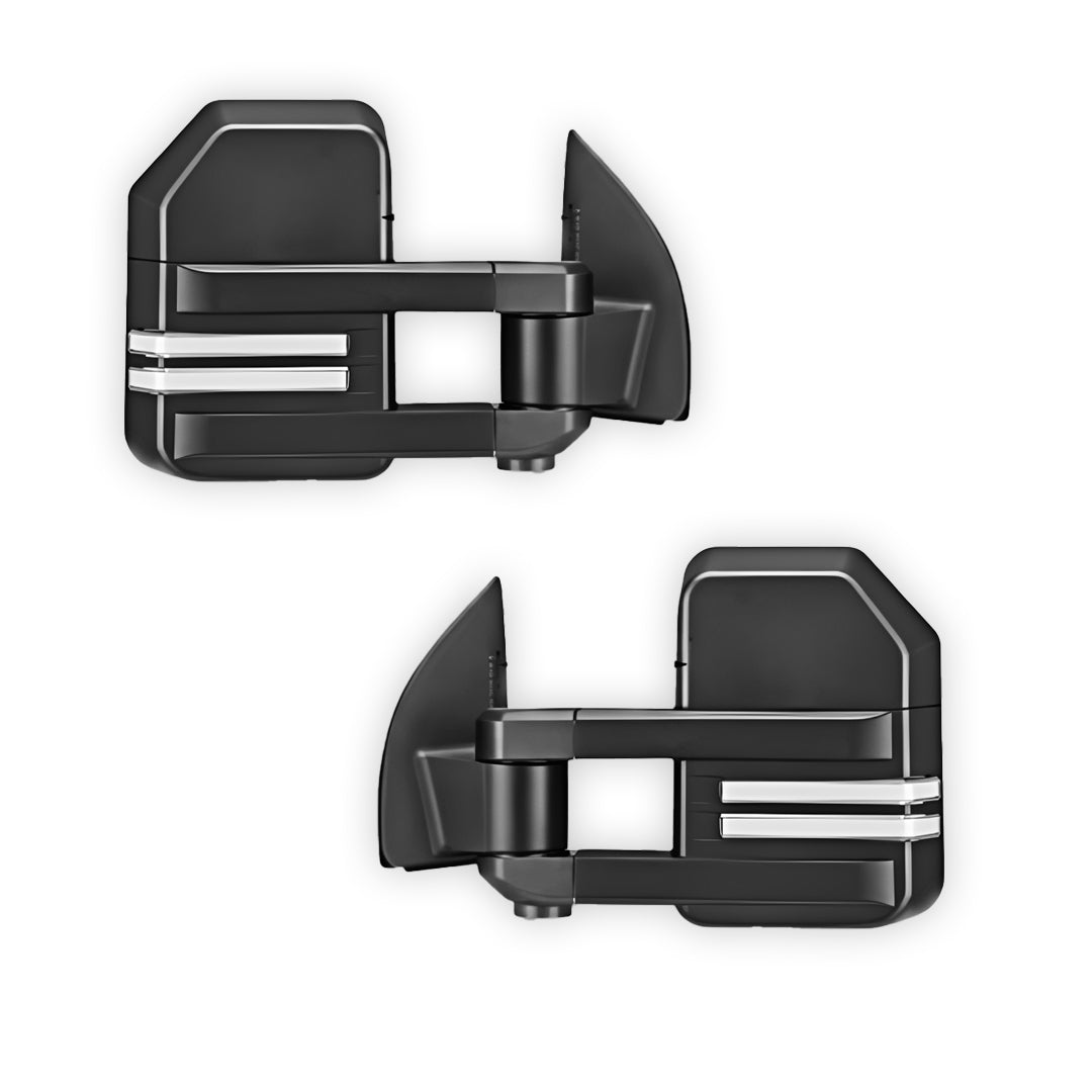 Ford Ranger PX MK1 / MK2 / MK3 XL / XLT / XLS Wildtrak / Raptor (2012 - 2021) Black Electric LED Indicators Extendable Towing Side Mirrors LH + RH