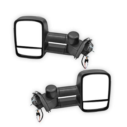 Ford Ranger PX MK1 / MK2 / MK3 (2012 - 2021) Black Electric LED Indicators Extendable Towing Side Mirrors LH + RH