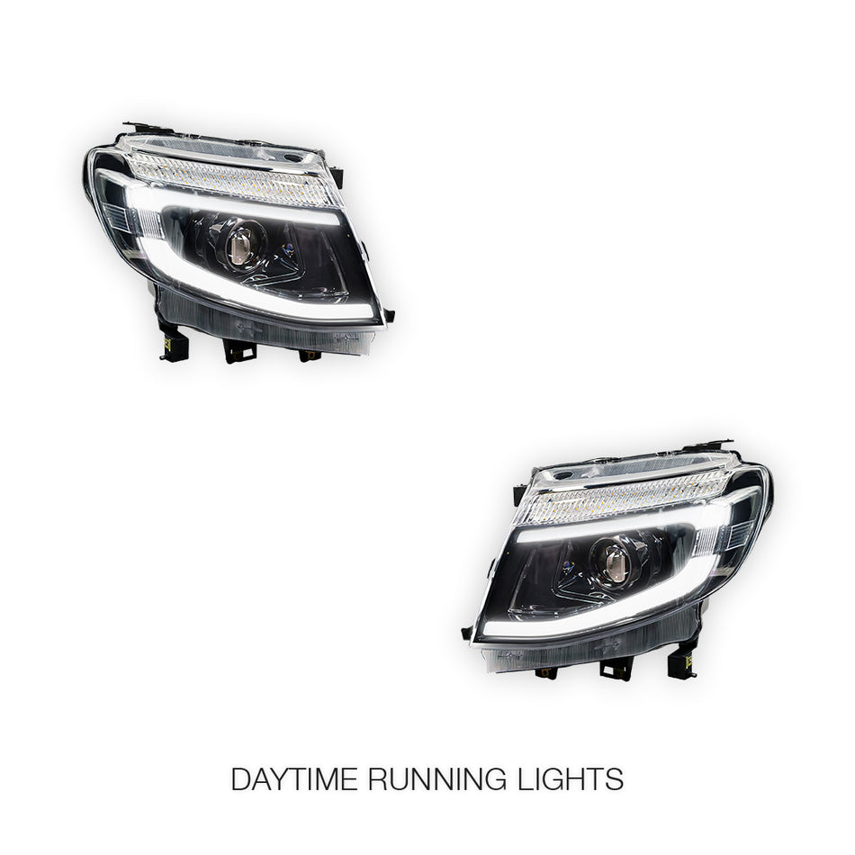 Ford Ranger PX MK1 (2011 - 2015) LED DRL Projector Headlights LH + RH
