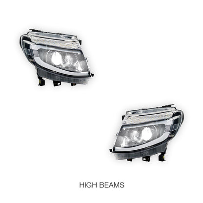 Ford Ranger PX MK1 (2011 - 2015) LED DRL Projector Headlights LH + RH