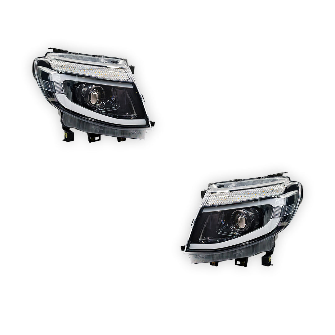 Ford Ranger PX MK1 (2011 - 2015) LED DRL Projector Headlights LH + RH