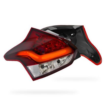 Ford Focus LW (2012 - 2015) Smoked Red 3D LED Stripe Bar Tail Lights LH + RH