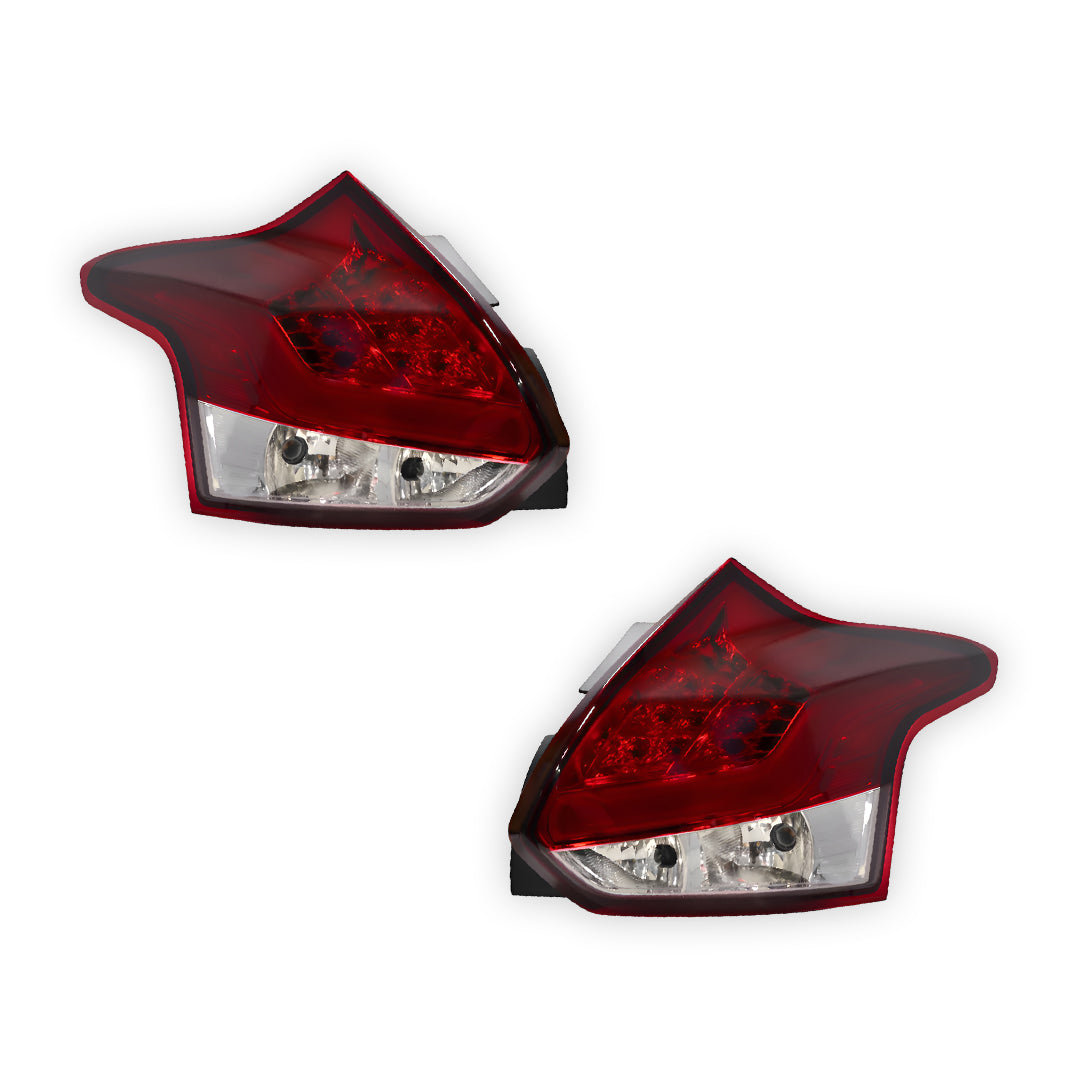 Ford Focus LW (2012 - 2015) Smoked Red 3D LED Stripe Bar Tail Lights LH + RH