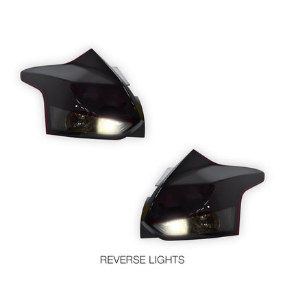 Ford Focus LW (2012 - 2015) Smoked Red 3D LED Stripe Bar Tail Lights LH + RH
