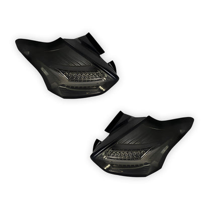 Ford Focus LZ (2015 - 2018) Sequential Smoked 3D Full LED Stripe Bar Tail Lights LH + RH