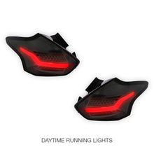 Ford Focus LZ (2015 - 2018) Sequential Smoked Red 3D Full LED Stripe Bar Tail Lights LH + RH