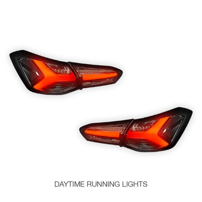 Ford Focus SA (2018 - 2022) Sequential Smoked 3D Stripe Bar Full LED Tail Lights LH + RH