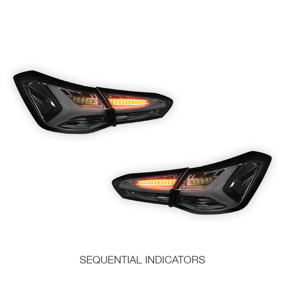 Ford Focus SA (2018 - 2022) Sequential Smoked 3D Stripe Bar Full LED Tail Lights LH + RH