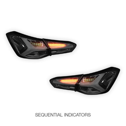 Ford Focus SA (2018 - 2022) Sequential Smoked 3D Stripe Bar Full LED Tail Lights LH + RH