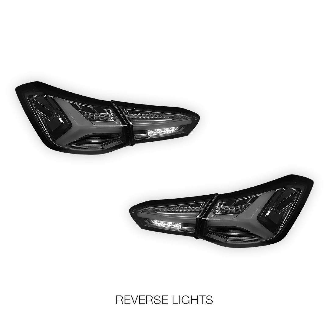 Ford Focus SA (2018 - 2022) Sequential Smoked 3D Stripe Bar Full LED Tail Lights LH + RH