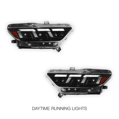 Ford Mustang FM / FN (2015 - 2017) Sequential Tri-LED Dynamic Projector Headlights LH + RH