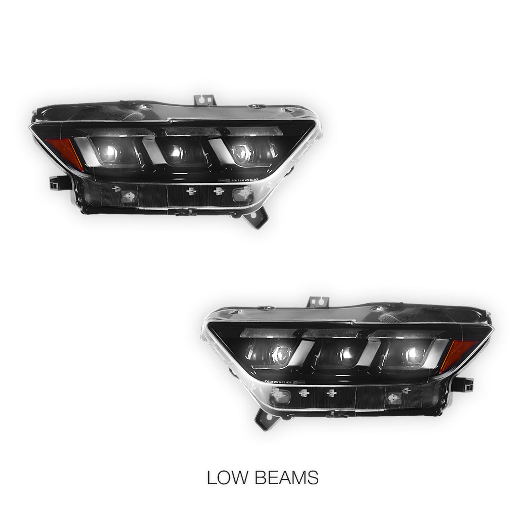 Ford Mustang FM / FN (2015 - 2017) Sequential Tri-LED Dynamic Projector Headlights LH + RH