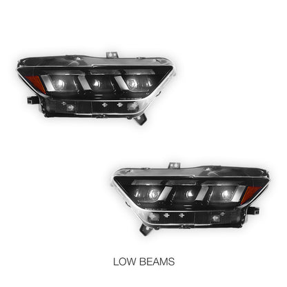 Ford Mustang FM / FN (2015 - 2017) Sequential Tri-LED Dynamic Projector Headlights LH + RH