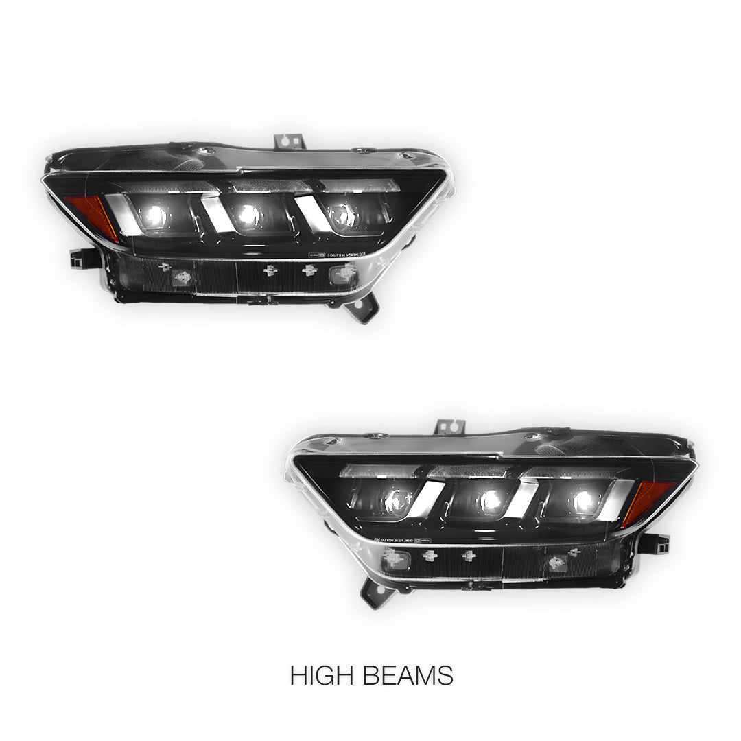 Ford Mustang FM / FN (2015 - 2017) Sequential Tri-LED Dynamic Projector Headlights LH + RH