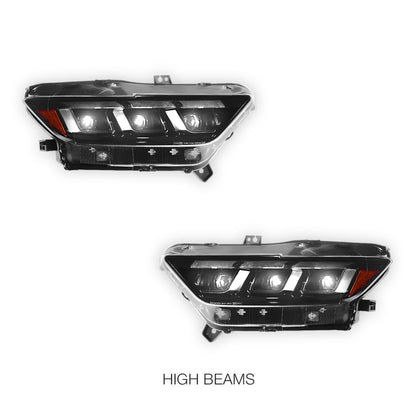 Ford Mustang FM / FN (2015 - 2017) Sequential Tri-LED Dynamic Projector Headlights LH + RH