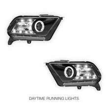 Ford Mustang (2010 - 2012) Black LED DRL & CCFL Projector Angel Eyes Headlights LH + RH