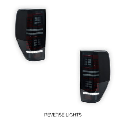 Ford Ranger PX MK1 MK2 MK3 (2011 - 2022) Smoked Block 3D Stripe Bars Sequential Tail Lights LH + RH