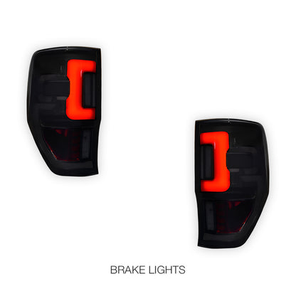 Ford Ranger Raptor PX T6 (2018 - 2021) Smoked 3D Stripe Bar Full LED Tail Lights LH + RH
