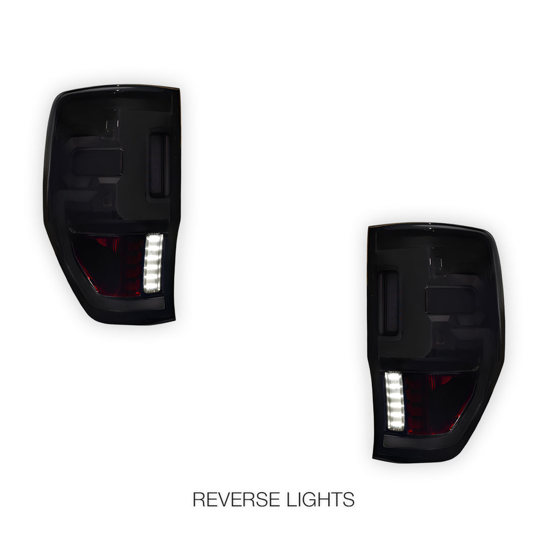 Ford Ranger Raptor PX T6 (2018 - 2021) Smoked 3D Stripe Bar Full LED Tail Lights LH + RH