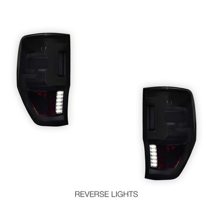 Ford Ranger Raptor PX T6 (2018 - 2021) Smoked 3D Stripe Bar Full LED Tail Lights LH + RH