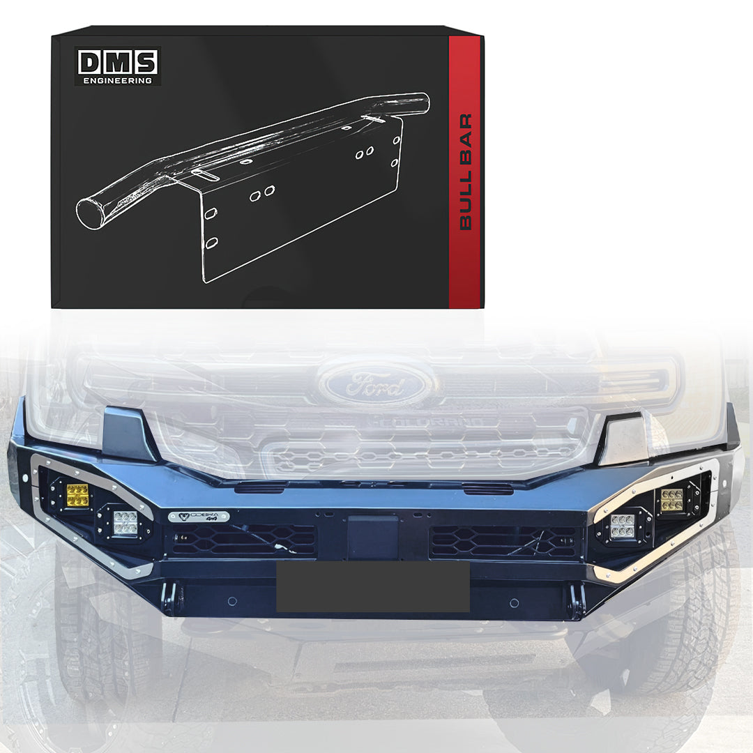 Ford Ranger T6.2 / T9 (2022 - 2026) No Hoop Steel Bull Bar + LED Lights