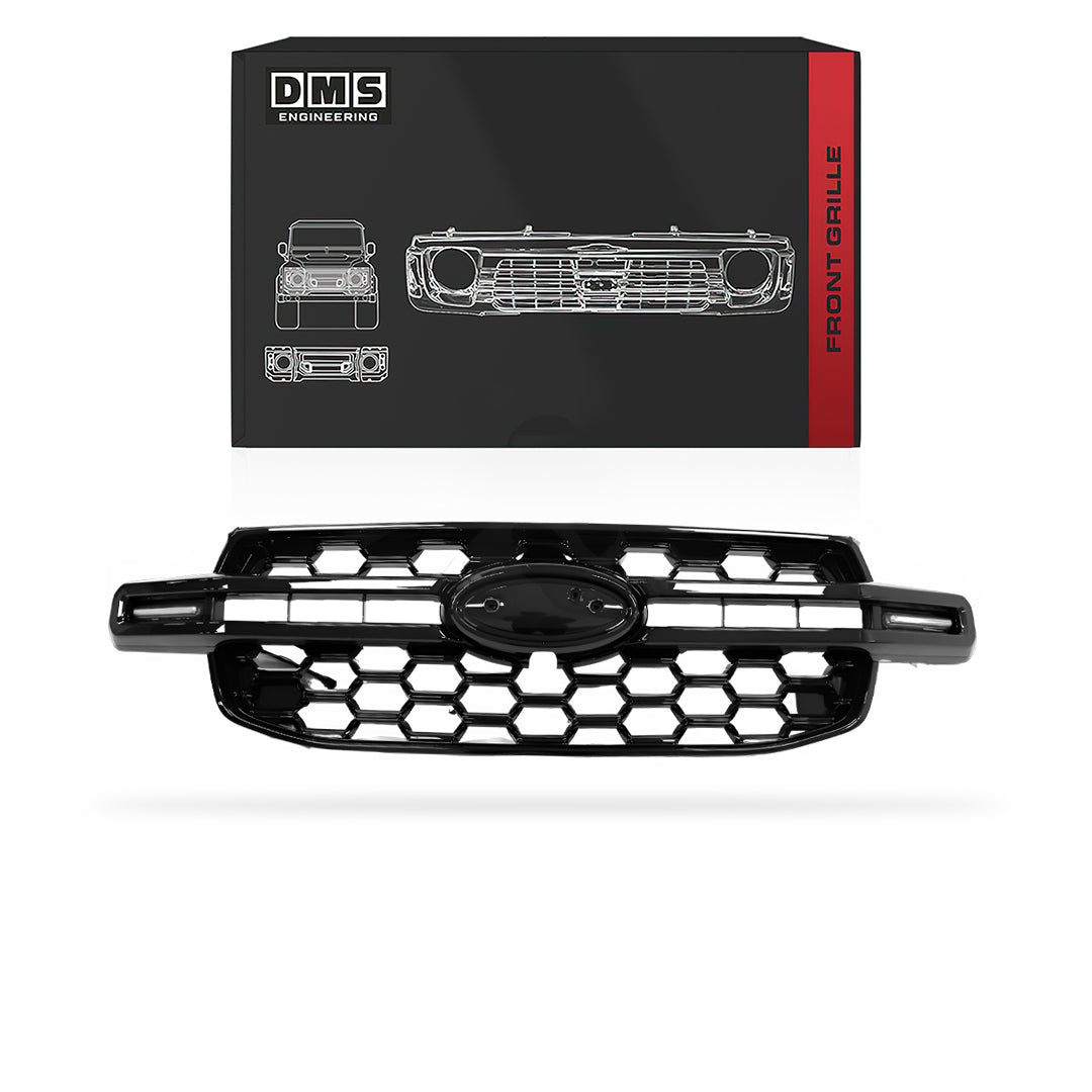 Ford Ranger T6.2 / T9 (2022 - 2026) Front LED OEM Style Gloss Black Grille
