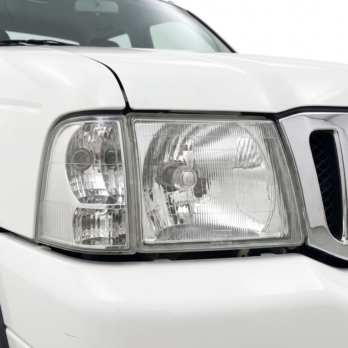 Ford Courier PD (1996 - 1998) OEM Style Headlights LH + RH installed close-up