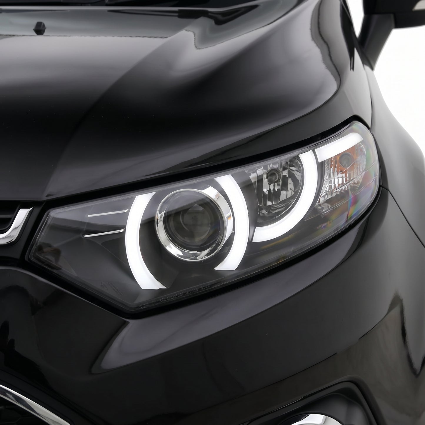 Ford Ecosport BK (2013 - 2016) Black 3D Stripe Bar LED DRL Projector Headlights LH + RH