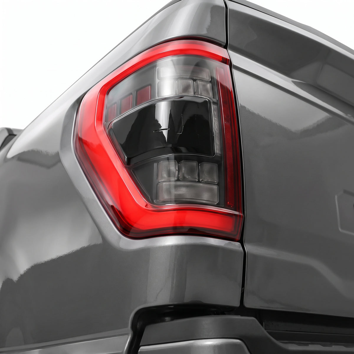 Ford F-150 (2021 - 2023) Black Sequential LED Tail Lights LH + RH installed close-up